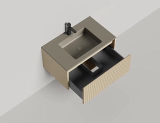 Подвесная тумба Salini Domino 27D108INF 80см эмаль/фрезерованный фасад под встраиваемую раковину